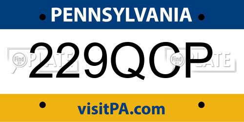 229QCP Pennsylvania License Plate