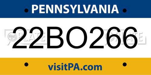 22BO266 Pennsylvania License Plate