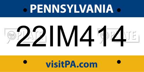 22IM414 Pennsylvania License Plate