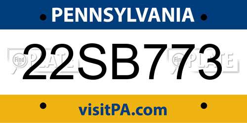 22SB773 Pennsylvania License Plate