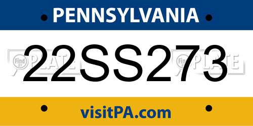 22SS273 Pennsylvania License Plate