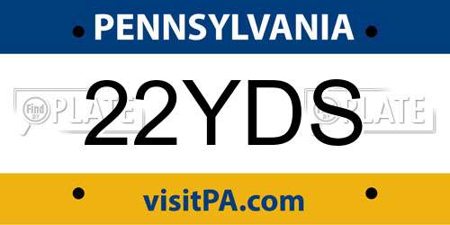 22YDS Pennsylvania License Plate