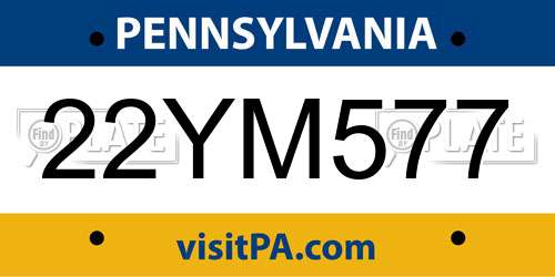 22YM577 Pennsylvania License Plate