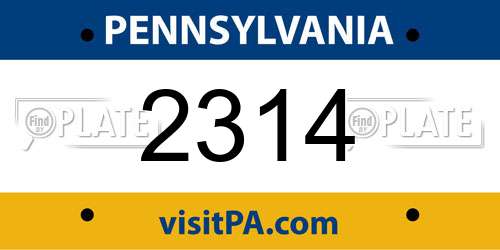 2314 Pennsylvania License Plate