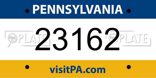 23162 Pennsylvania License Plate