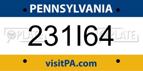 231I64 Pennsylvania License Plate