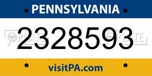 2328593 Pennsylvania License Plate