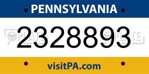 2328893 Pennsylvania License Plate
