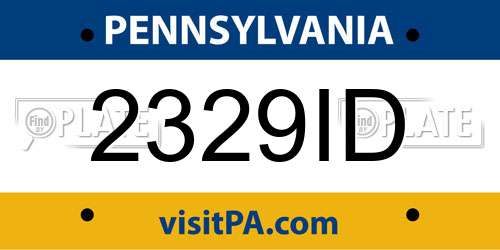 2329ID Pennsylvania License Plate
