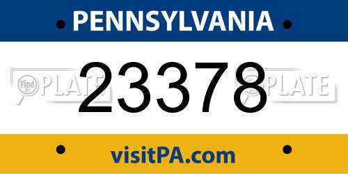 23378 Pennsylvania License Plate