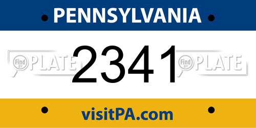 2341 Pennsylvania License Plate