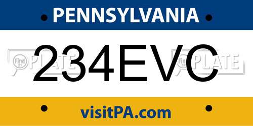 234EVC Pennsylvania License Plate