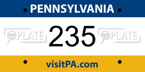 235 Pennsylvania License Plate