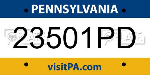 23501PD Pennsylvania License Plate