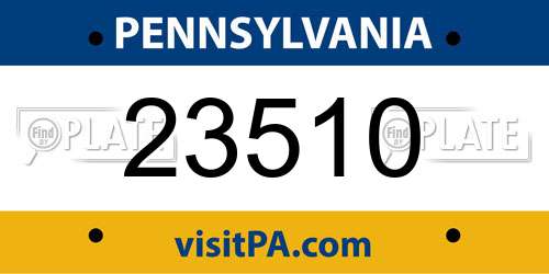 23510 Pennsylvania License Plate
