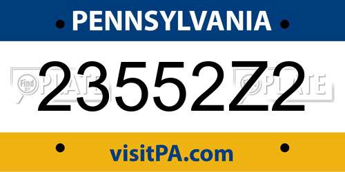 23552Z2 Pennsylvania License Plate