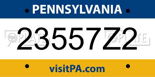 23557Z2 Pennsylvania License Plate