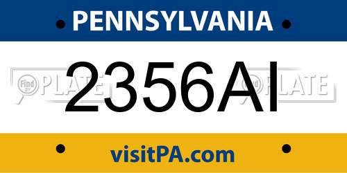 2356AI Pennsylvania License Plate