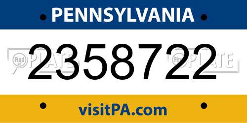 2358722 Pennsylvania License Plate
