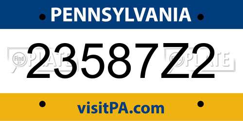 23587Z2 Pennsylvania License Plate