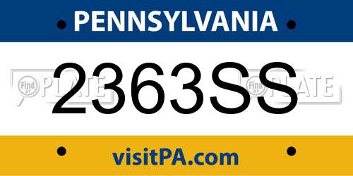 2363SS Pennsylvania License Plate