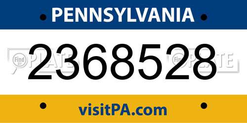 2368528 Pennsylvania License Plate