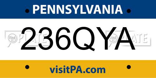 236QYA Pennsylvania License Plate