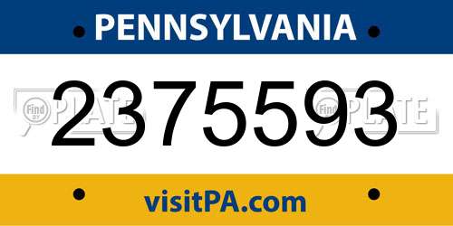 2375593 Pennsylvania License Plate