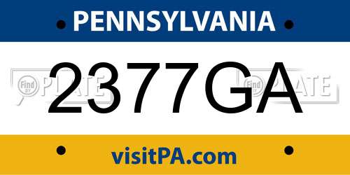 2377GA Pennsylvania License Plate