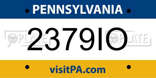 2379IO Pennsylvania License Plate