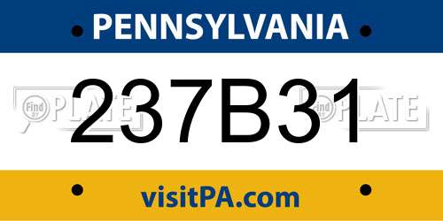 237B31 Pennsylvania License Plate