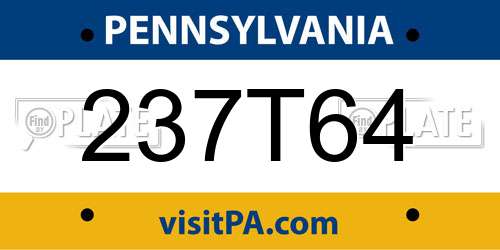 237T64 Pennsylvania License Plate
