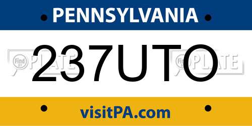 237UTO Pennsylvania License Plate