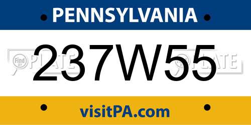 237W55 Pennsylvania License Plate