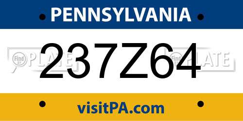 237Z64 Pennsylvania License Plate