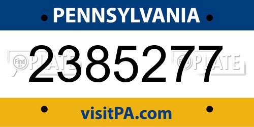 2385277 Pennsylvania License Plate