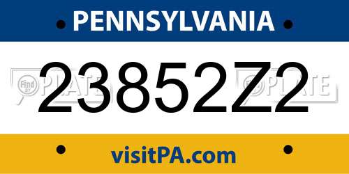 23852Z2 Pennsylvania License Plate