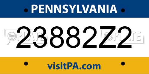 23882Z2 Pennsylvania License Plate