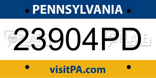 23904PD Pennsylvania License Plate