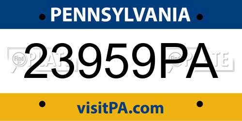 23959PA Pennsylvania License Plate