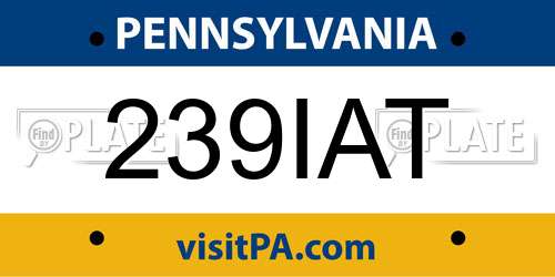 239IAT Pennsylvania License Plate