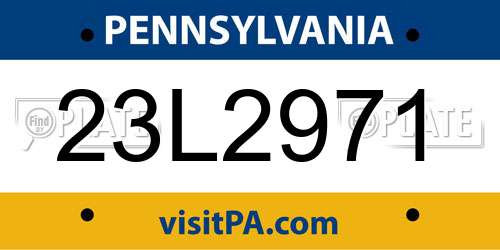 23L2971 Pennsylvania License Plate