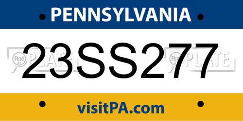 23SS277 Pennsylvania License Plate
