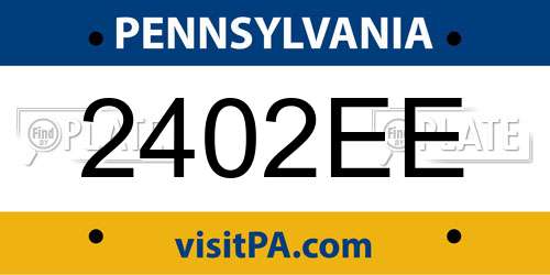 2402EE Pennsylvania License Plate