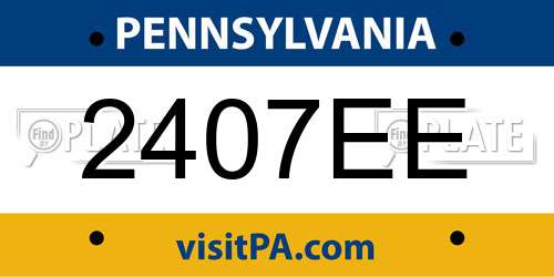 2407EE Pennsylvania License Plate