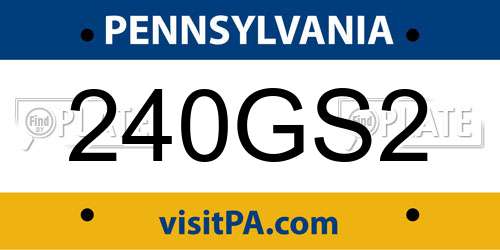 240GS2 Pennsylvania License Plate