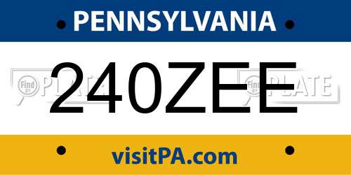 240ZEE Pennsylvania License Plate
