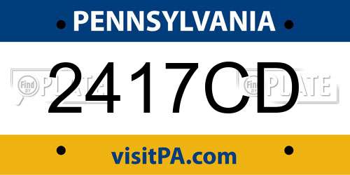 2417CD Pennsylvania License Plate