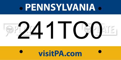 241TC0 Pennsylvania License Plate