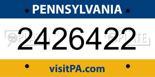 2426422 Pennsylvania License Plate